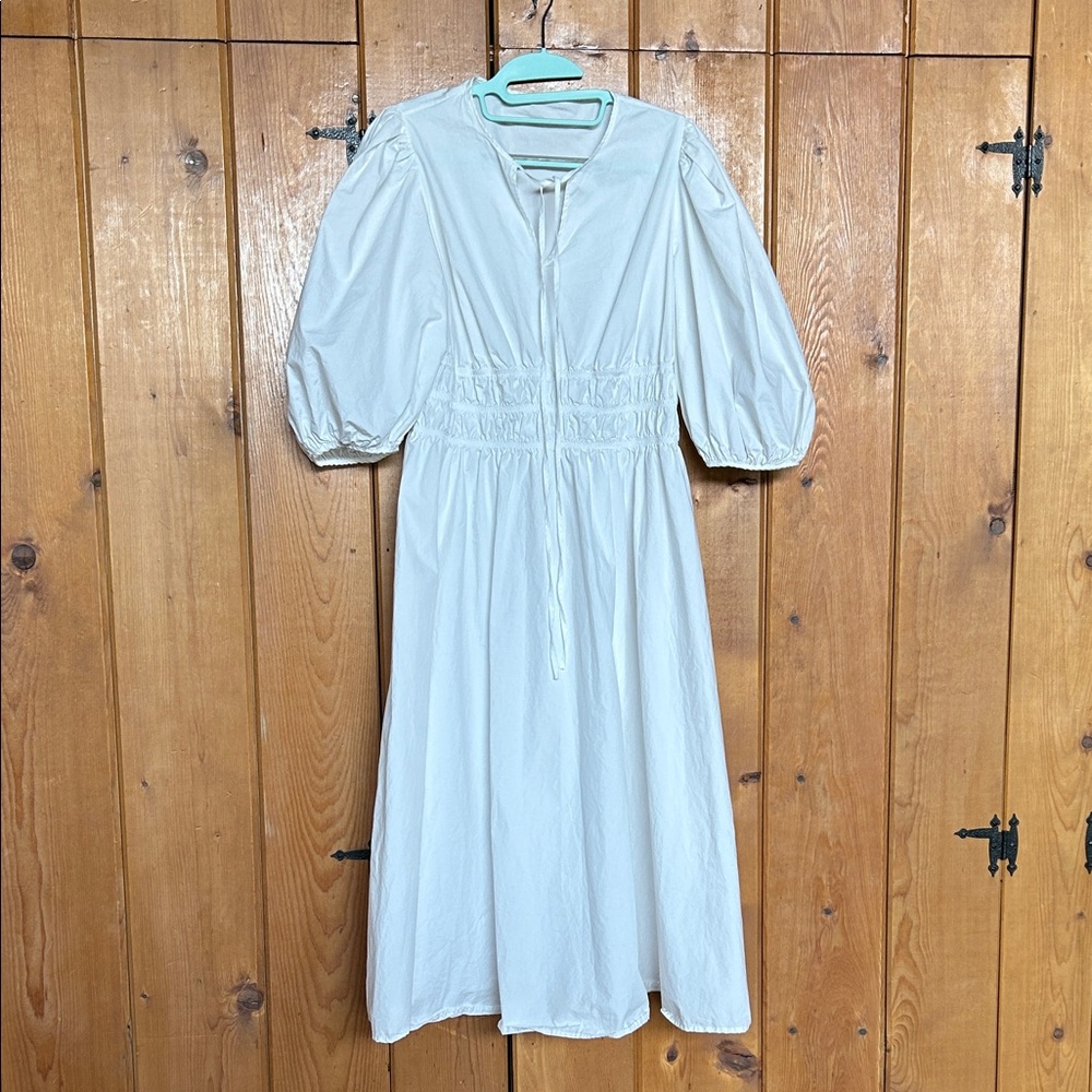 White Cotton Midi Dress